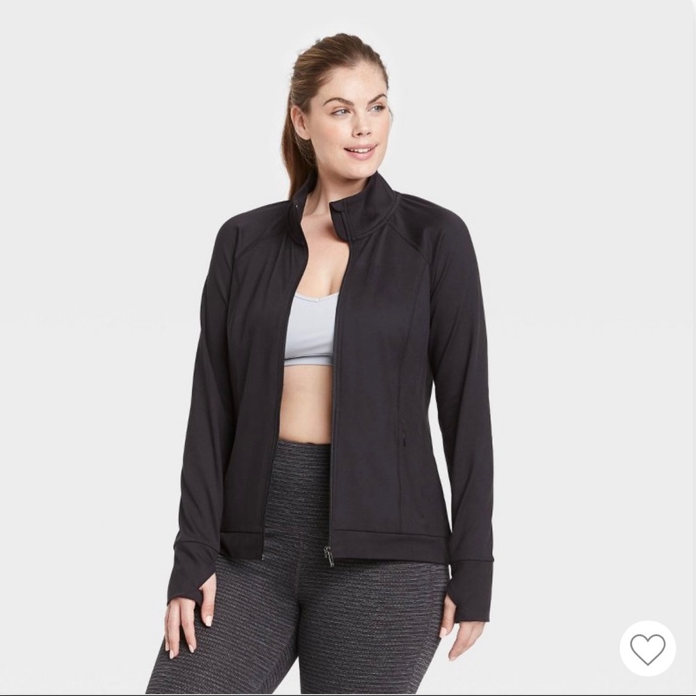 Women's Zip-Front Jacket - All in Motion™ Black  and Blue, New and Never Worn 9 - Picture 6 of 10